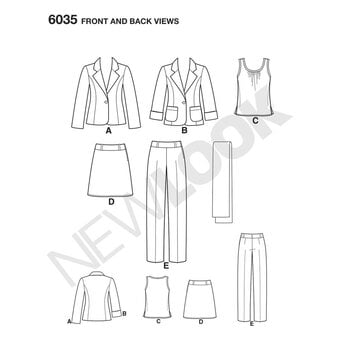 New Look Women's Separates Sewing Pattern 6035 image number 2