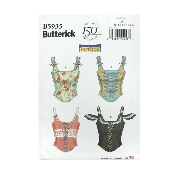 Butterick Women’s Corset Sewing Pattern B5935 (12-20) image number 1