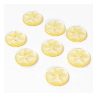 Hemline Yellow Basic Star Button 8 Pack