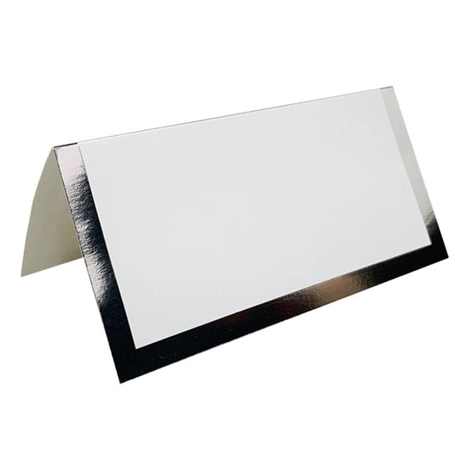 Silver Border Place Cards 10 Pack image number 1
