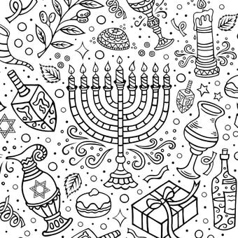 Free Hanukkah Colouring Download