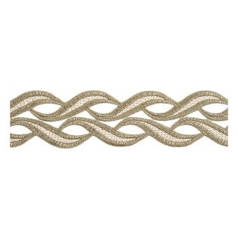 Gold 60mm Metallic Leaf Border Lace Trim by the Metre