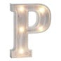 White Washed Wooden LED Letter P 21cm image number 1
