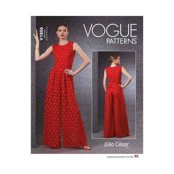 Vogue Women's Jumpsuit Sewing Pattern V1806 (F5 16-24)