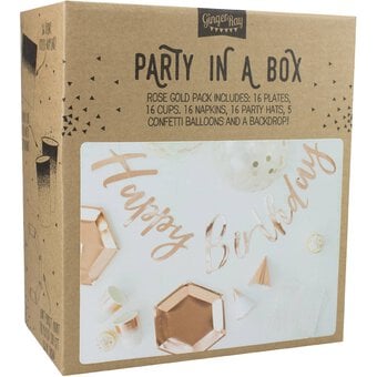 Ginger Ray Rose Gold Foiled Party in a Box 16 Pack image number 3