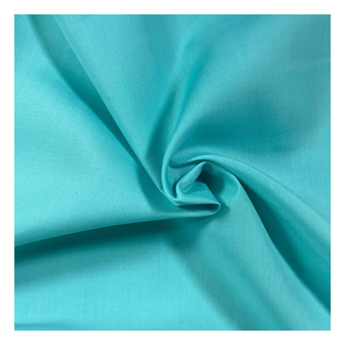 Turquoise Polycotton Fabric by the Metre image number 1
