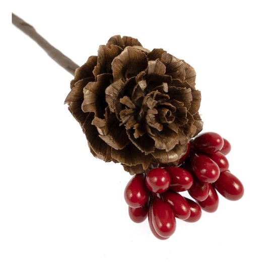 Red Berry and Pinecone Picks 6 Pack image number 2