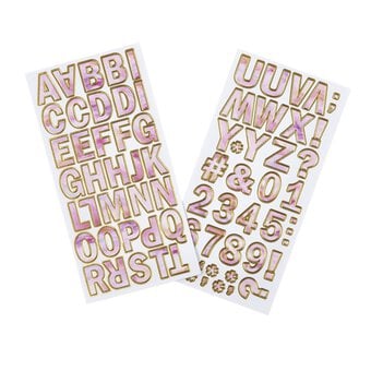 Rose Quartz Chipboard Stickers 78 Pieces