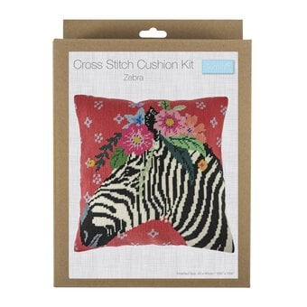 Trimits Zebra Cross Stitch Cushion Kit 40cm x 40cm