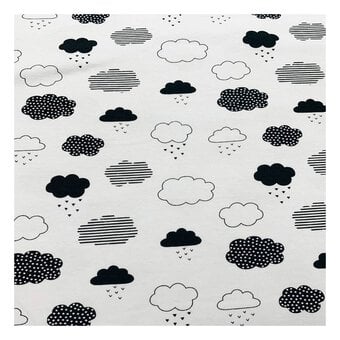 Monochrome Cloud Cotton Spandex Jersey Fabric Pack 160cm x 2m