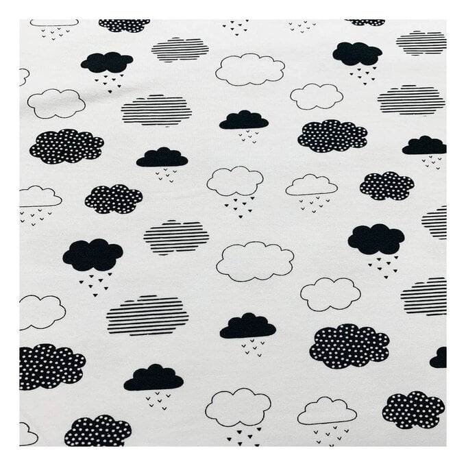 Monochrome Cloud Cotton Spandex Jersey Fabric Pack 160cm x 2m image number 1