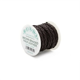 Beads Unlimited Brown Braided Faux Leather 2.5m