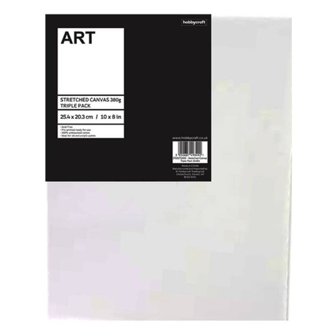 Stretched Canvas 25.4 x 20.3cm 3 Pack image number 1