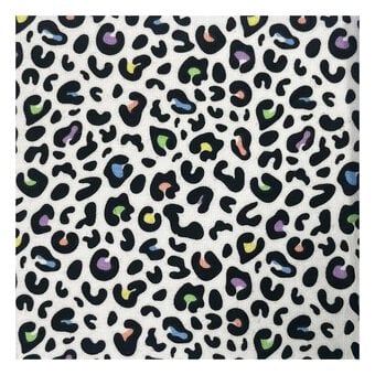 Rainbow Leopard Cotton Spandex Jersey Fabric by the Metre