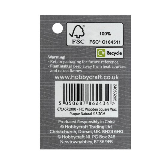 Square Wooden Wall Plaque 15cm image number 5