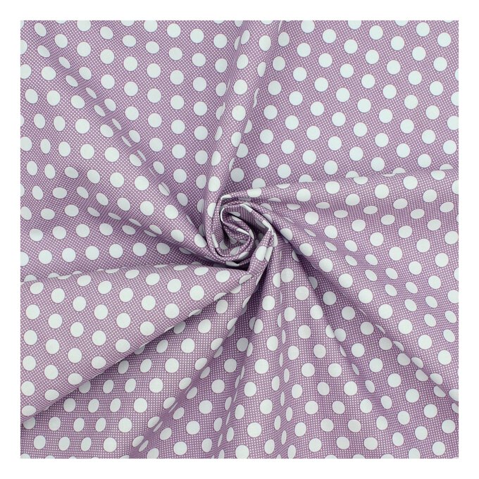 Lilac Medium Dot Cotton Fabric by the Metre image number 1