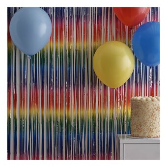 Create & Celebrate Blue Foil Fringe Curtain 1m x 2m