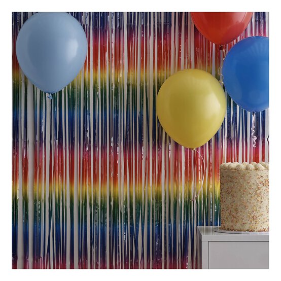 Create & Celebrate Blue Foil Fringe Curtain 1m x 2m image number 2