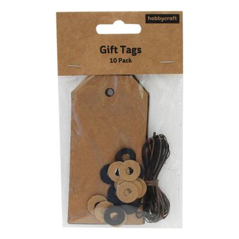 Black and Kraft Traditional Tags 11cm 10 Pack
