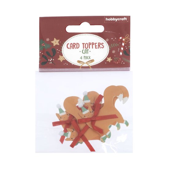 Christmas Cat Card Toppers 4 Pack image number 4