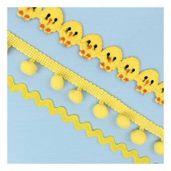 Yellow Chick Easter Trims 3 Pack