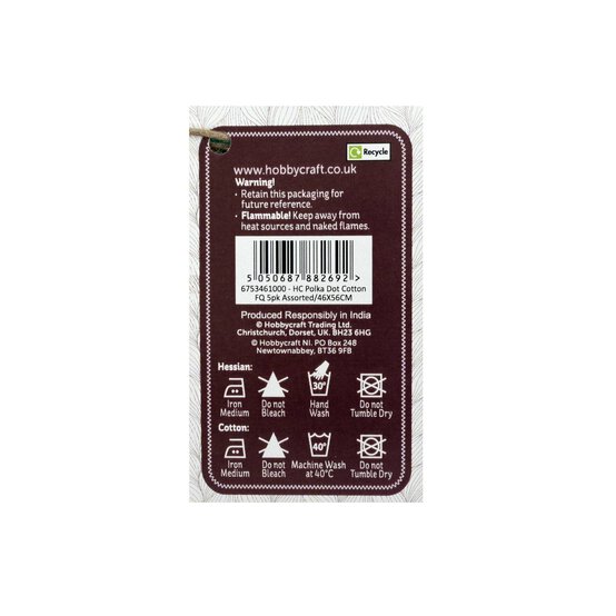 Mixed Polka Dot Cotton Fat Quarters 5 Pack image number 9