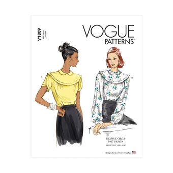 Vogue Women's Top Sewing Pattern V1809 (Y XS-M)