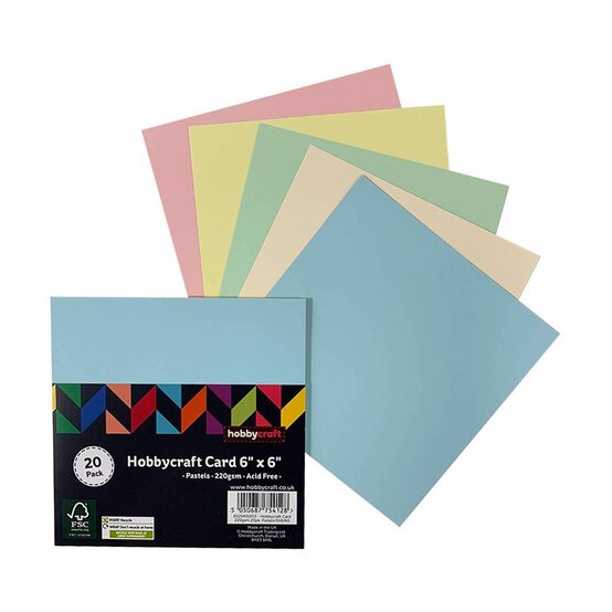 Pastel Card 6 x 6 Inches 20 Pack image number 1