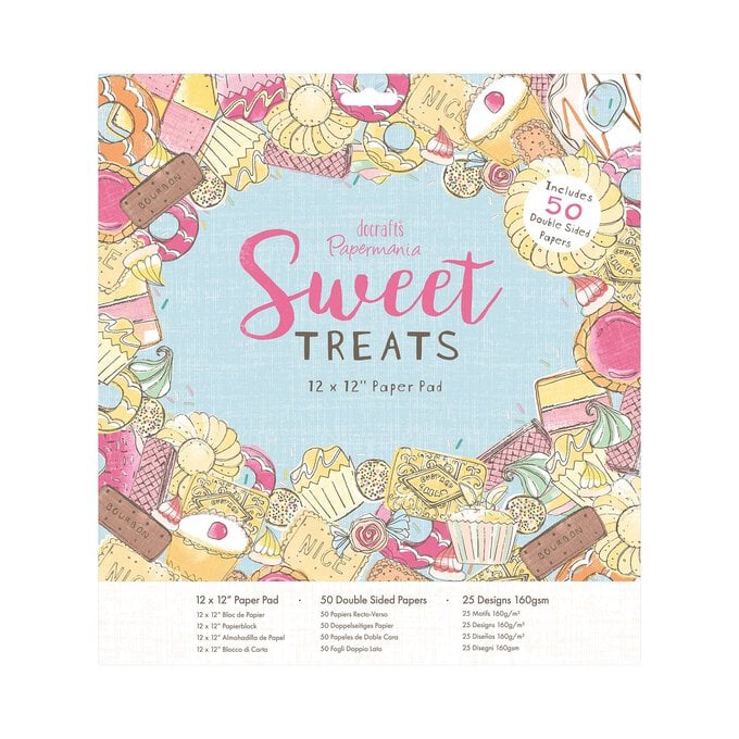 Papermania Sweet Treats Paper Pad 12 x 12 Inches 50 Sheets image number 1