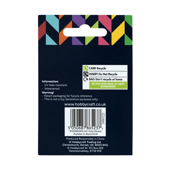 Black and Gold Vinyl Number 0 Sticker 5cm image number 6