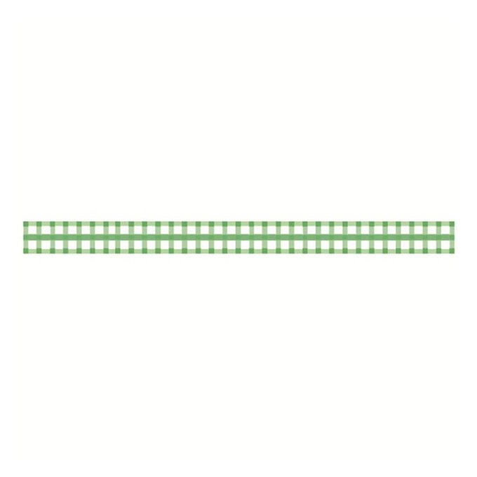 Lime Gingham Ribbon 6mm x 5m image number 1