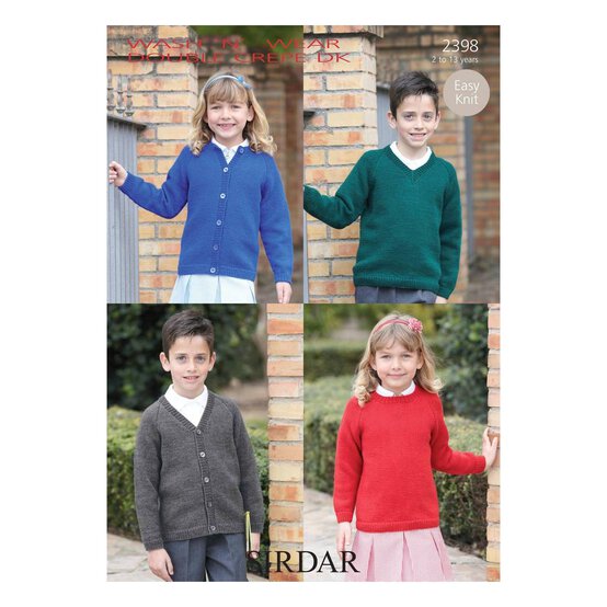 Sirdar Wash 'n' Wear Double Crepe Cardigan and Jumper Digital Pattern 2398 image number 1