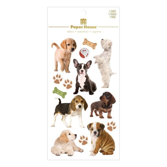 Paper House Puppy 3D Stickers 15 Pieces image number 1