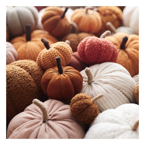 White Cotton Striped Pumpkin 17cm image number 4