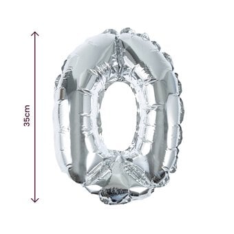 Silver Foil Number 0 Balloon