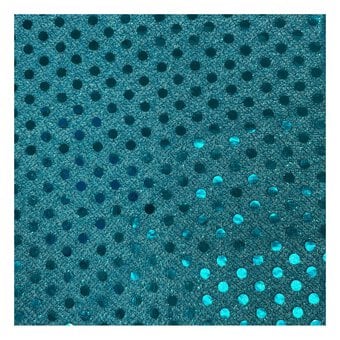 Turquoise Sequin Polyester Jersey Fabric by the Metre