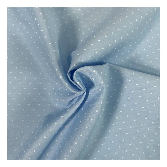Blue and White Lacquer Spot Polycotton Fabric by the Metre image number 1