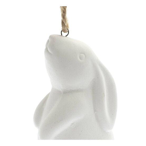 Hanging Ceramic Sitting Bunny Decoration 8cm image number 3