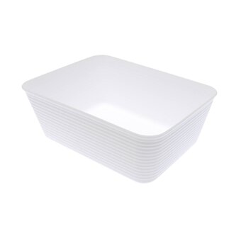 White Storage Organisers 17cm x 12cm 3 Pack 