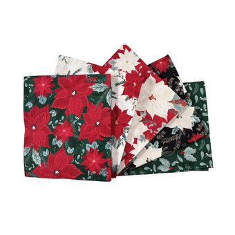 Winter Poinsettia Fat Quarters 5 Pack