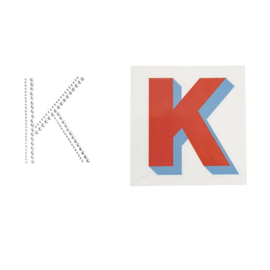 Cold Transfer and Bling Letter K Sticker Set image number 3