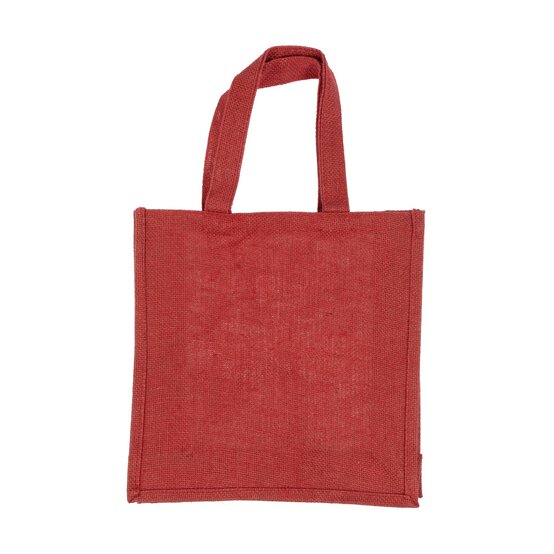 Red Jute Bag 28cm x 28cm x 10cm  image number 2
