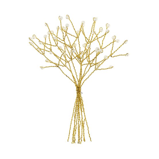 Gold Pearl Branch Wired Embellishments 10 Pack image number 1