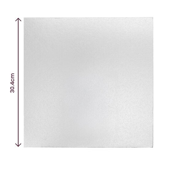 Silver Square Double Thick Card Cake Board 12 Inches image number 3