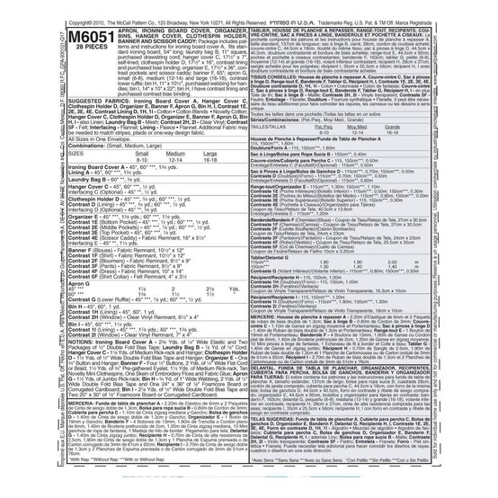 McCall's Home Decor   Sewing Pattern M6051 (OSZ) image number 2