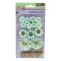 Turquoise Paper Flowers 20 Pack image number 2