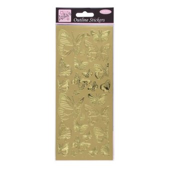 Anita's Gold Butterfly Outline Stickers
