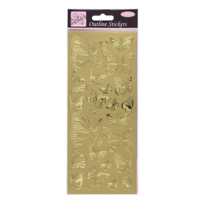 Anita's Gold Butterfly Outline Stickers image number 1