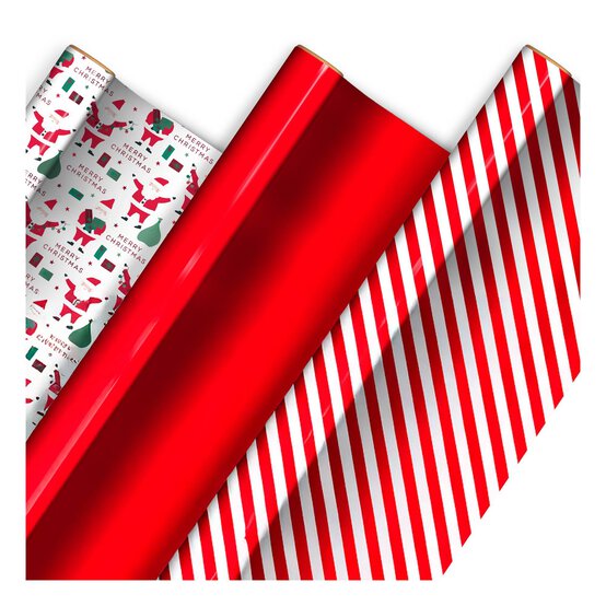 Candy Cane Luxury Gift Wrap Set 9 Pieces image number 2