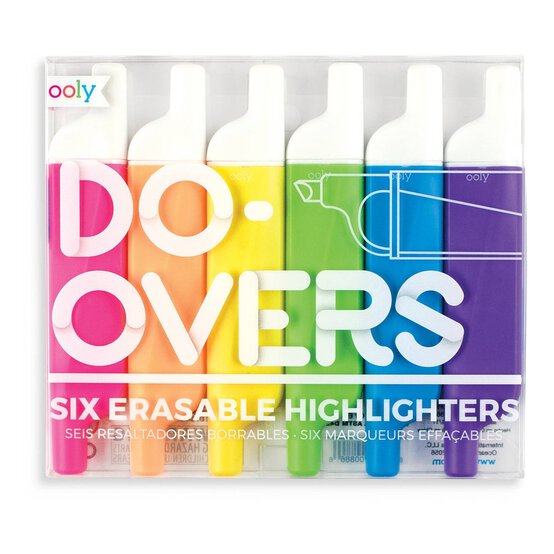 Do-Overs Erasable Highlighters 6 Pack image number 1